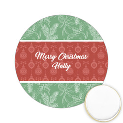 Christmas Holly Printed Cookie Topper - 2.15" (Personalized)