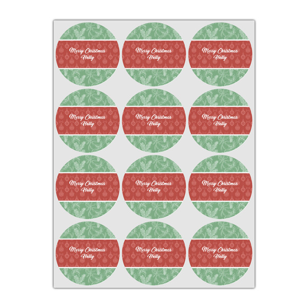 Christmas Holly Icing Circle - Small - Set of 12
