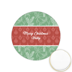 Christmas Holly Printed Cookie Topper - 1.25" (Personalized)