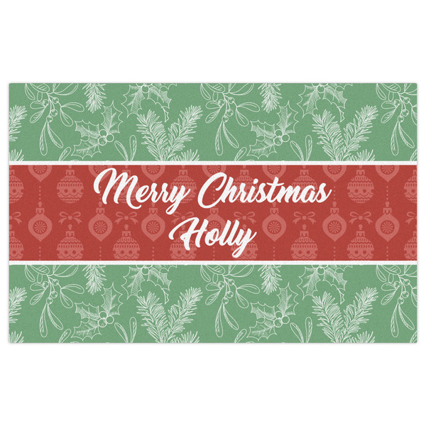 Christmas Holly Indoor / Outdoor Rug - 5'x8' - Front Flat