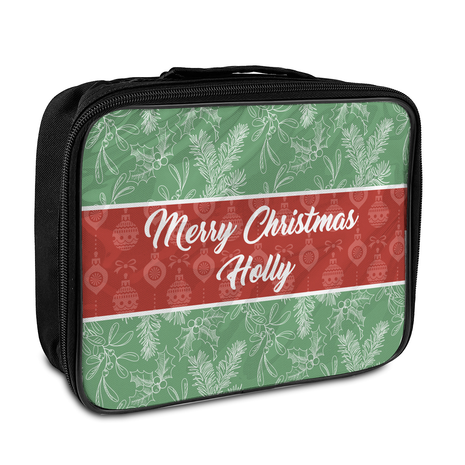 Christmas Holly Insulated Lunch Bag (Personalized) YouCustomizeIt