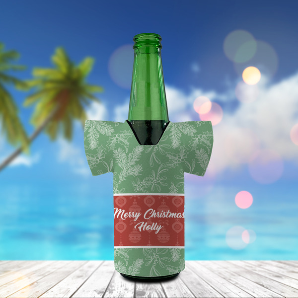Christmas Holly Jersey Bottle Cooler - LIFESTYLE
