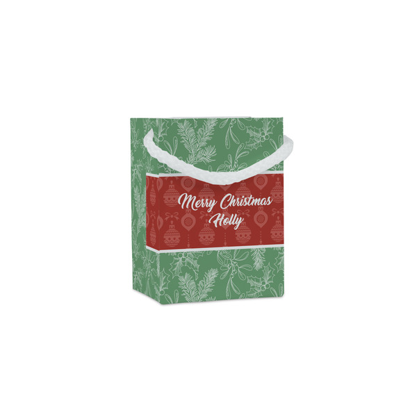 Custom Christmas Holly Jewelry Gift Bags (Personalized)