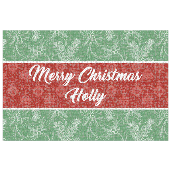 Custom Christmas Holly 1014 pc Jigsaw Puzzle (Personalized)