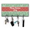 Christmas Holly Key Hanger w/ 4 Hooks w/ Name or Text
