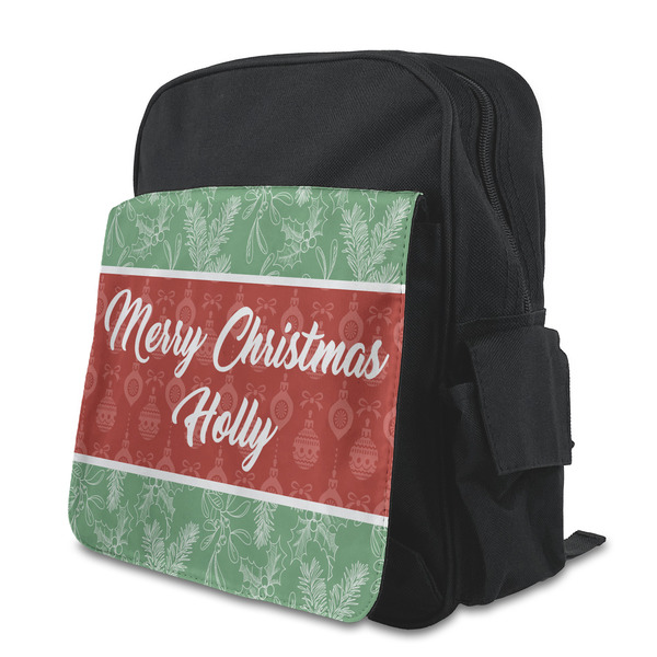 Custom Christmas Holly Preschool Backpack (Personalized)