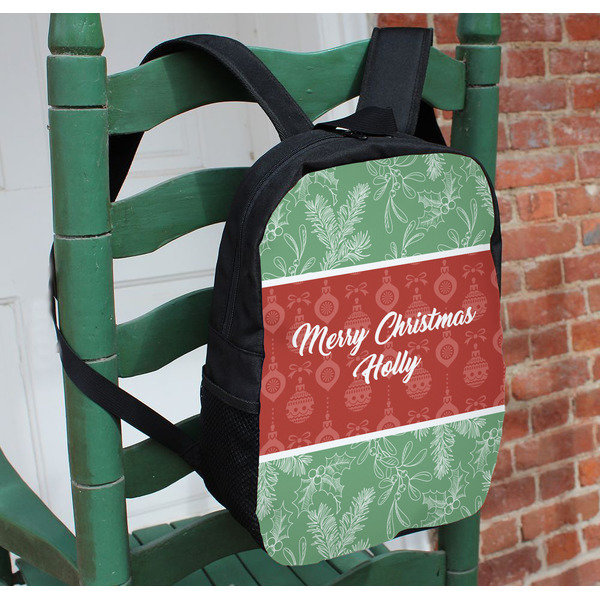 Christmas Holly Kids Backpack - In Context