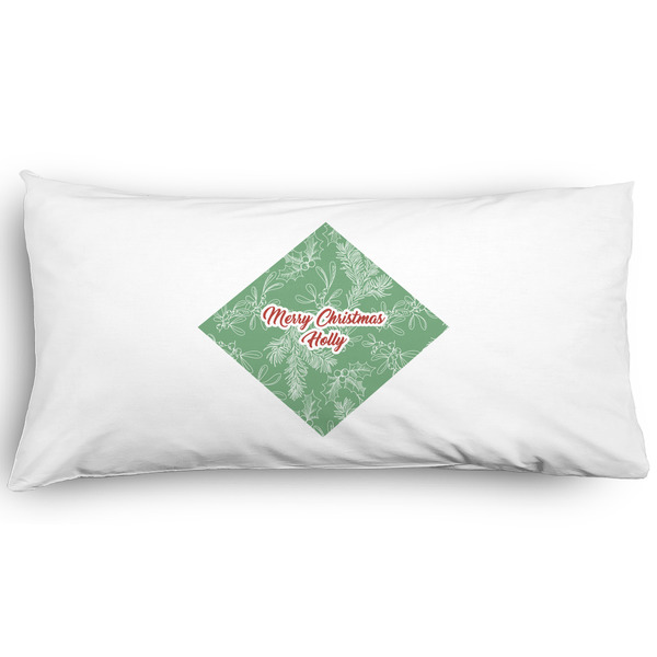 Custom Christmas Holly Pillow Case - King - Graphic (Personalized)