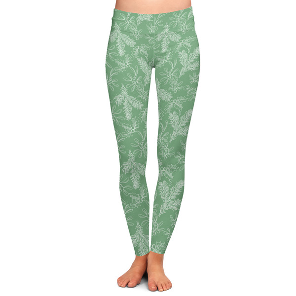 Custom Christmas Holly Ladies Leggings - 2X-Large