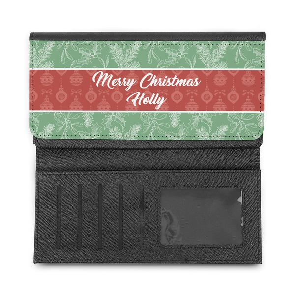 Christmas Holly Ladies Wallet - Half Way Open