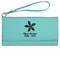 Christmas Holly Ladies Wallet - Leather - Teal - Front View
