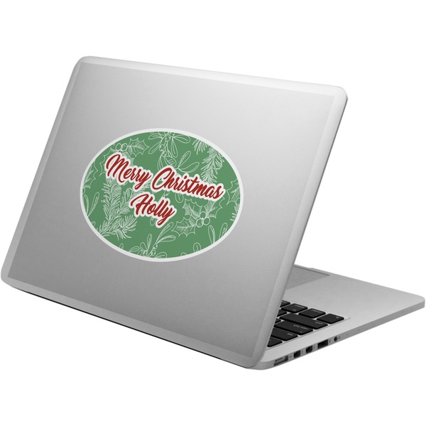 Custom Christmas Holly Laptop Decal (Personalized)