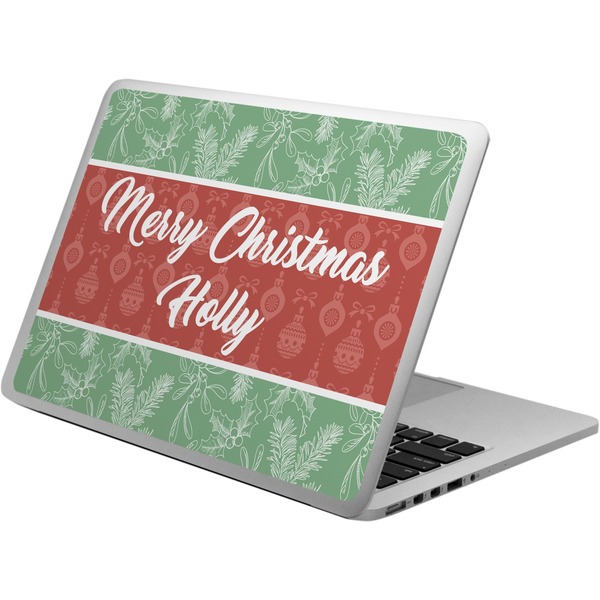 Custom Christmas Holly Laptop Skin - Custom Sized (Personalized)