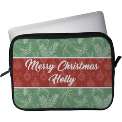 Christmas Holly Laptop Sleeve / Case (Personalized)