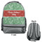 Christmas Holly Large Backpack - Gray - Front & Back View
