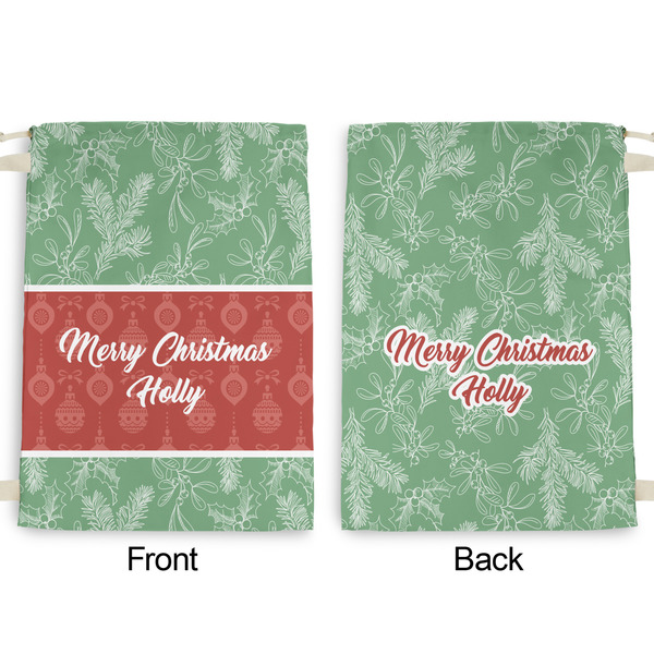 Christmas Holly Large Laundry Bag - Front & Back View