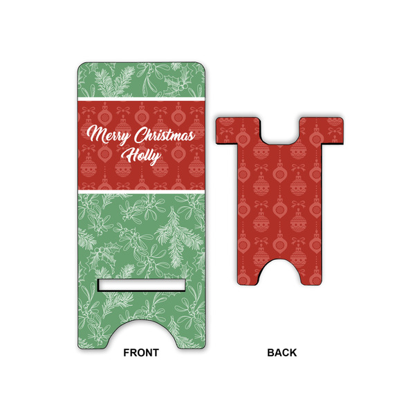 Christmas Holly Large Phone Stand - Front & Back