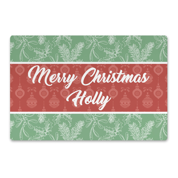Custom Christmas Holly Large Rectangle Car Magnet (Personalized)