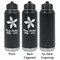 Christmas Holly Laser Engraved Water Bottles - 2 Styles - Front & Back View