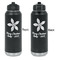 Christmas Holly Laser Engraved Water Bottles - Front & Back Engraving - Front & Back View