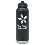 Christmas Holly Water Bottle - Laser Engraved - Front (Personalized)