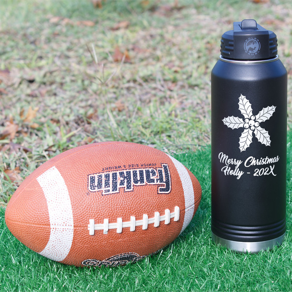 Christmas Holly Laser Engraved Water Bottles - In Context