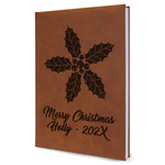 Christmas Holly Leather Sketchbook (Personalized)