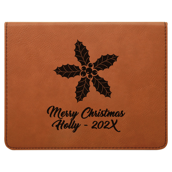 Christmas Holly Leatherette 4-Piece Wine Tool Set Flat