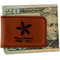 Christmas Holly Leatherette Magnetic Money Clip - Front