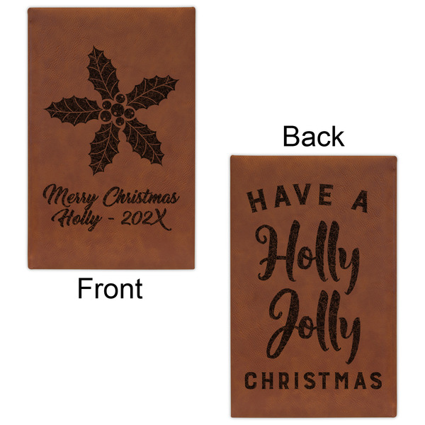 Christmas Holly Leatherette Sketchbooks - Small - Double Sided - Front & Back View