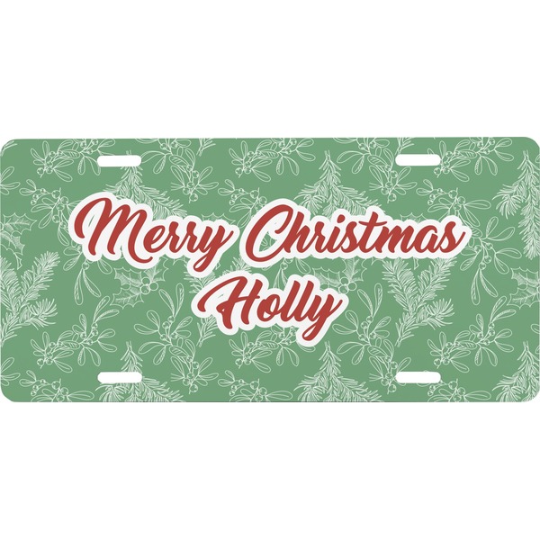 Custom Christmas Holly Front License Plate (Personalized)