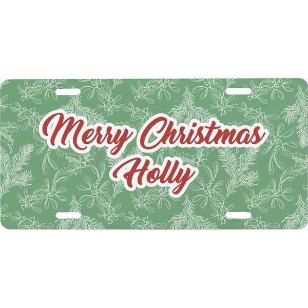 Custom Christmas Holly Front License Plate (Personalized)