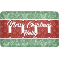 Christmas Holly Light Switch Cover (4 Toggle Plate)