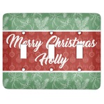 Christmas Holly Light Switch Cover (3 Toggle Plate)