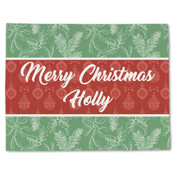 Christmas Holly Single-Sided Linen Placemat - Single w/ Name or Text