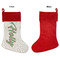 Christmas Holly Linen Stockings w/ Red Cuff - Front & Back (APPROVAL)