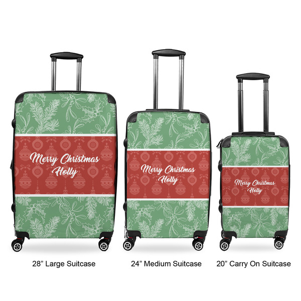 Christmas Holly Luggage Bags all sizes - With Handle