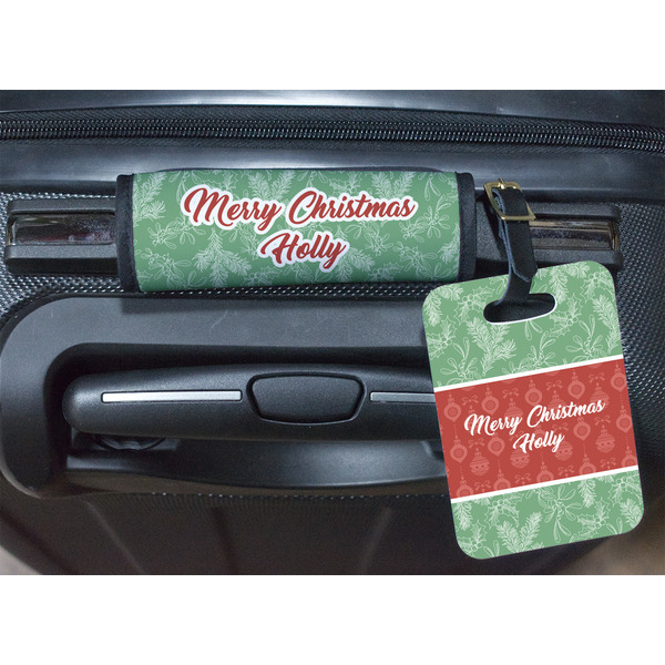 Christmas Holly Luggage Wrap & Tag