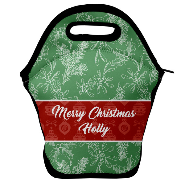 Custom Christmas Holly Lunch Bag w/ Name or Text