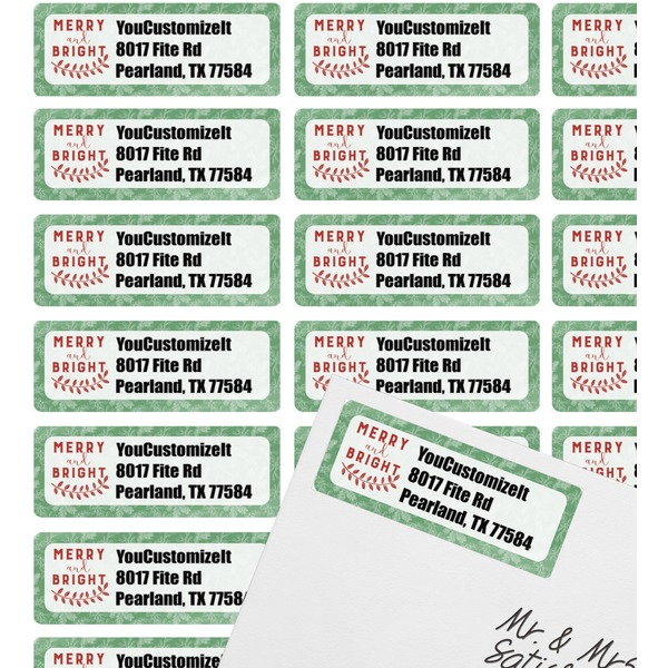 Christmas Holly Mailing Label on Envelope - Multiple Labels