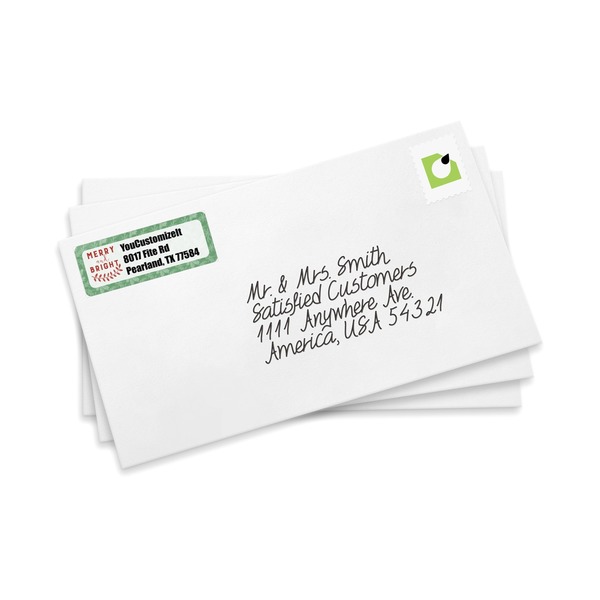Christmas Holly Mailing Label on Envelopes