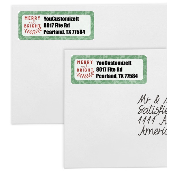 Christmas Holly Mailing Labels - Double Stack Close Up