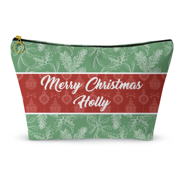 Custom Christmas Holly Makeup Bag - Large - 12.5"x7" (Personalized)