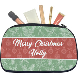 Christmas Holly Makeup / Cosmetic Bag - Medium (Personalized)