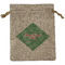 Christmas Holly Medium Burlap Gift Bag - Front