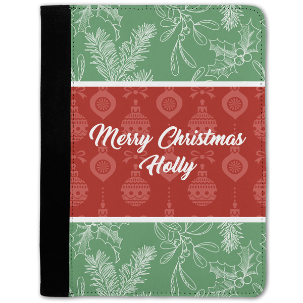 Custom Christmas Holly Notebook Padfolio - Medium w/ Name or Text