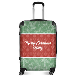 Christmas Holly Suitcase - 24" Medium - Checked (Personalized)