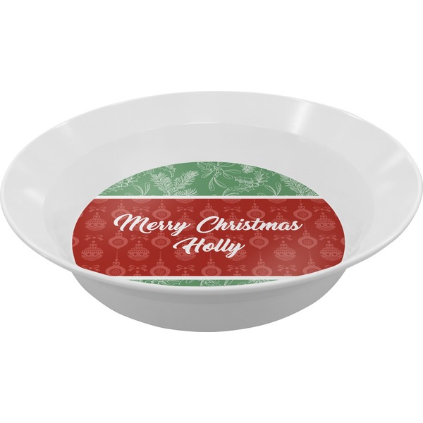 Custom Christmas Holly Melamine Bowl - 12 oz (Personalized)