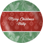 Christmas Holly Melamine Salad Plate - 8" (Personalized)