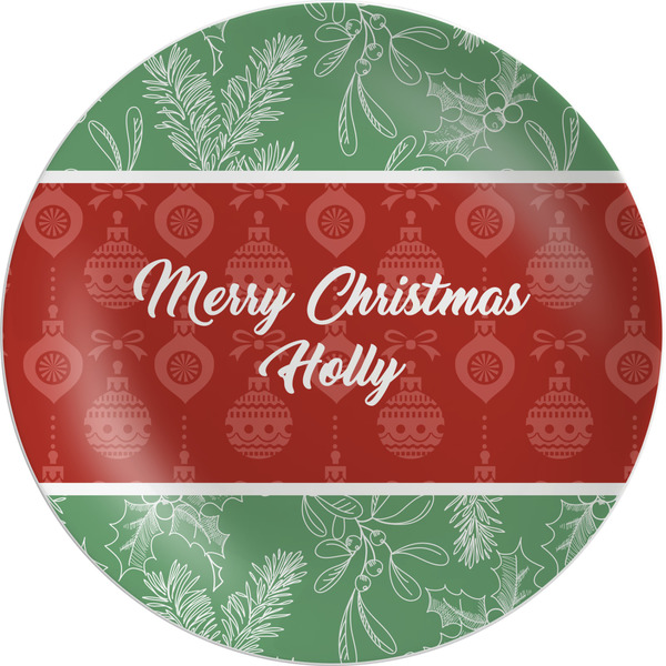 Custom Christmas Holly Melamine Plate (Personalized)